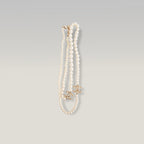 Chanel Collana Lunga Vintage del 2014 con Perle Bianche e Doppio Logo CC Dorato