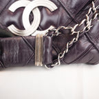 Chanel LAX Accordion Flap Viola in Pelle con Tracolla e Carta di Autenticità