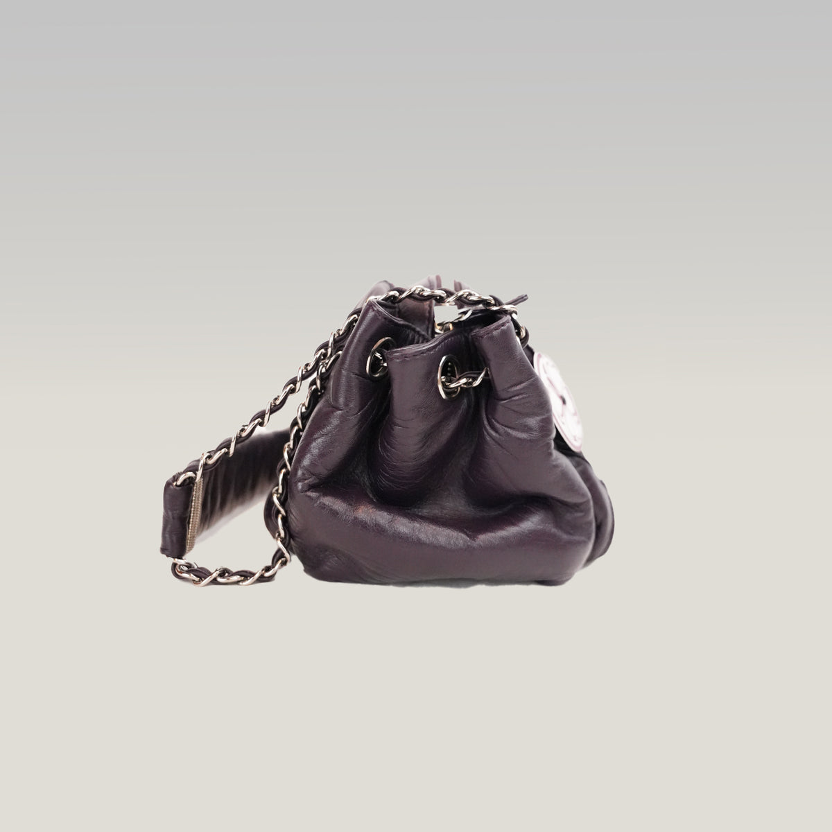 Chanel LAX Accordion Flap Viola in Pelle con Tracolla e Carta di Autenticità