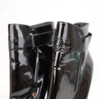 Chanel Patent Leather Ankle Boots in Black and White – Size 40.5
