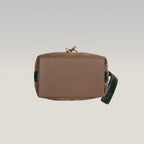 Chanel 26B CC Loop Small Bucket Bag in Suede Beige Scuro con Pelle Nera e Hardware Dorato