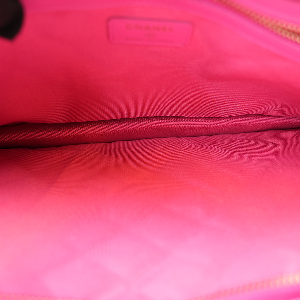Chanel Clutch Pouch in Tweed Rosa Multicolore e PVC Trasparente con Maxi Logo CHANEL – Con Carta e Dust Bag