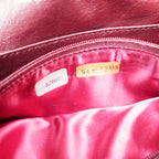 Chanel Vintage Camera Bag Chevron del 1994 in Pelle di Agnello Rossa con Nappina e Carta di Autenticità
