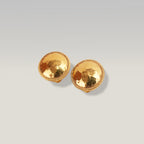 Chanel Orecchini a Clip Rotondi Vintage in Metallo Dorato Martellato – Bijoux Donna