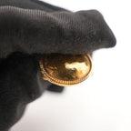 Chanel Orecchini a Clip Rotondi Vintage in Metallo Dorato Martellato – Bijoux Donna