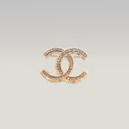 Chanel Spilla Vintage CC del 2013 in Metallo Dorato con Strass e Cristalli Luminosi