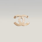 Chanel Spilla Vintage CC del 2013 in Metallo Dorato con Strass e Cristalli Luminosi