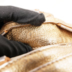 Chloé Paddington Borsa a Mano Media Vintage in Pelle Metallizzata Oro con Iconico Lucchetto