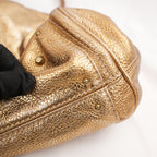 Chloé Paddington Borsa a Mano Media Vintage in Pelle Metallizzata Oro con Iconico Lucchetto