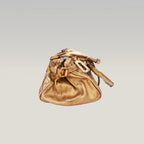 Chloé Paddington Borsa a Mano Media Vintage in Pelle Metallizzata Oro con Iconico Lucchetto