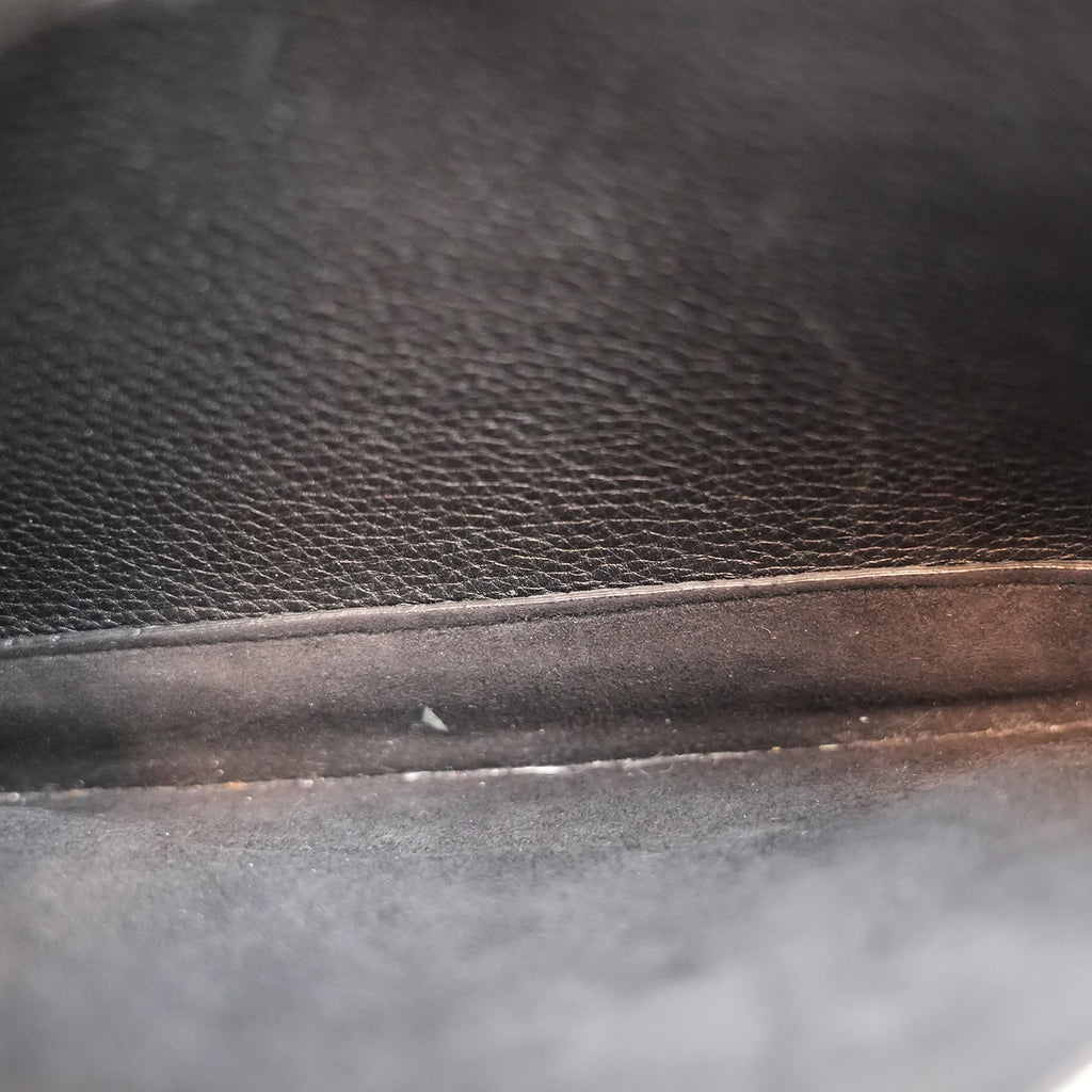 Dior Dio(r)evolution Borsa a Spalla Nera in Pelle Martellata con Logo Dorato