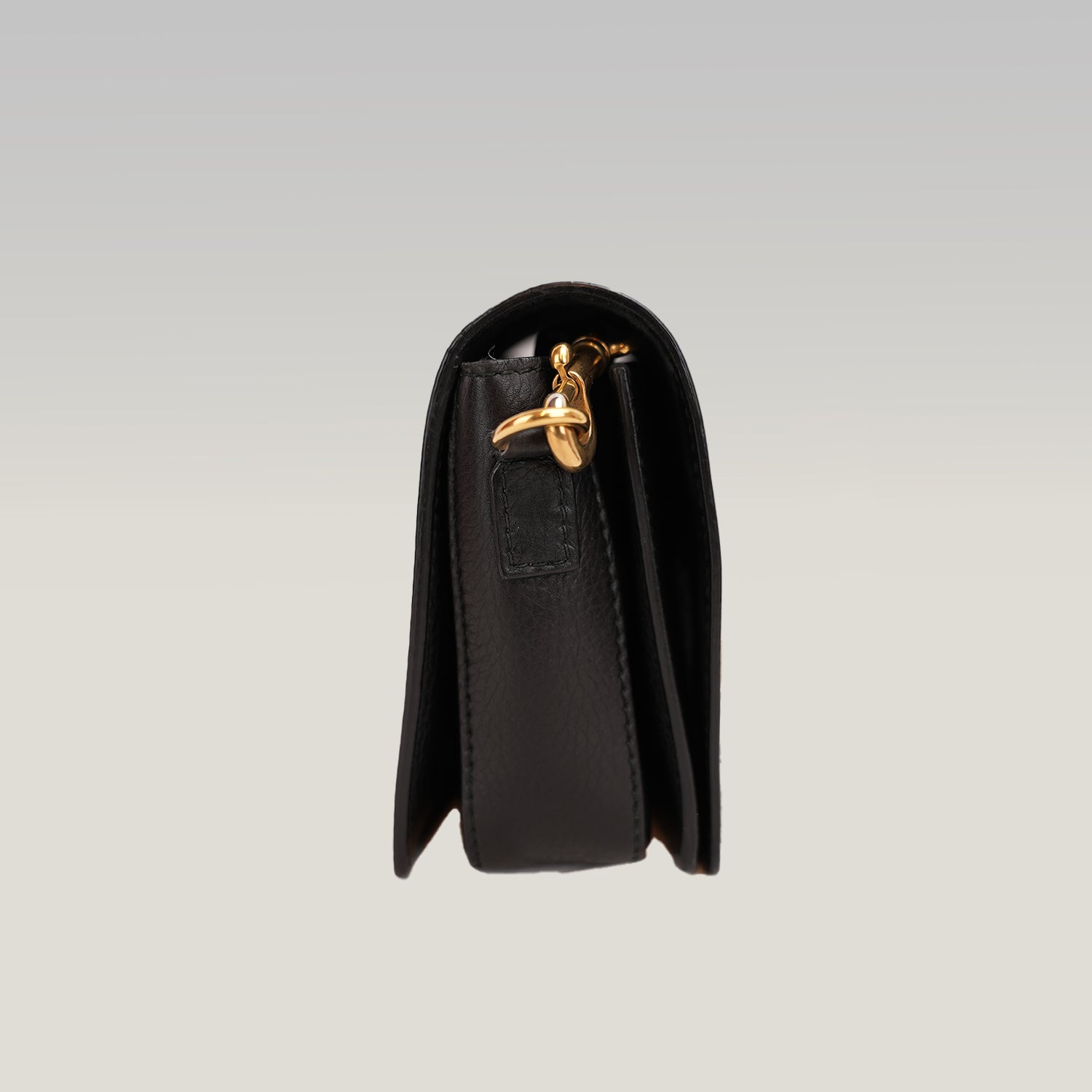Dior Dio(r)evolution Borsa a Spalla Nera in Pelle Martellata con Logo Dorato