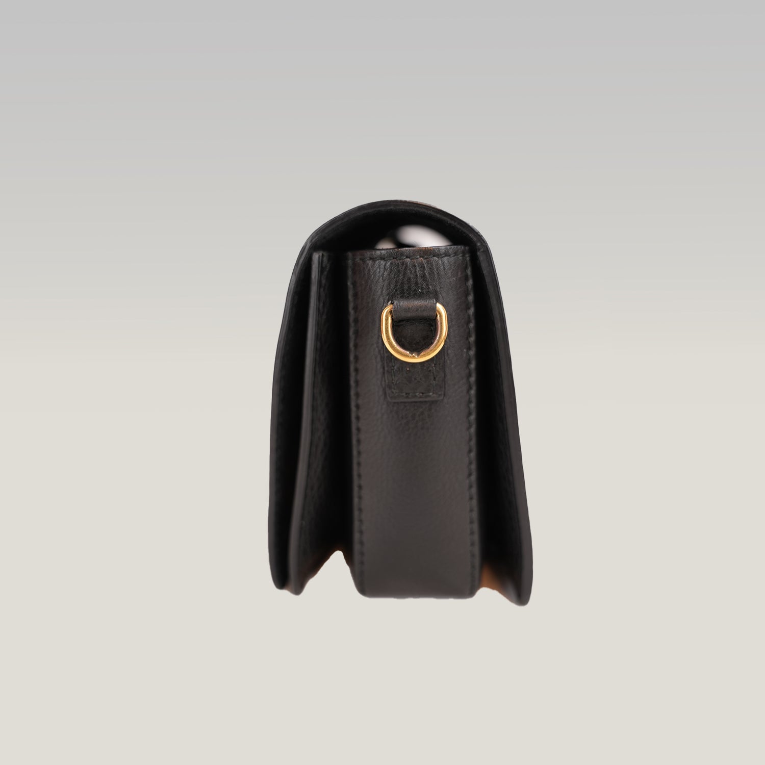 Dior Dio(r)evolution Borsa a Spalla Nera in Pelle Martellata con Logo Dorato