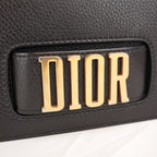 Dior Dio(r)evolution Borsa a Spalla Nera in Pelle Martellata con Logo Dorato