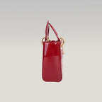 Dior Lady Dior Mini Rossa in Vernice Cannage con Hardware Dorato