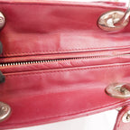Dior Lady Dior Large Rossa in Pelle di Agnello Cannage con Hardware Argentato