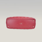 Dior Lady Dior Large Rossa in Pelle di Agnello Cannage con Hardware Argentato