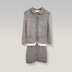 Dior Knit Dress & Jacket Set in Grey / Cream