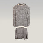 Dior Knit Dress & Jacket Set in Grey / Cream
