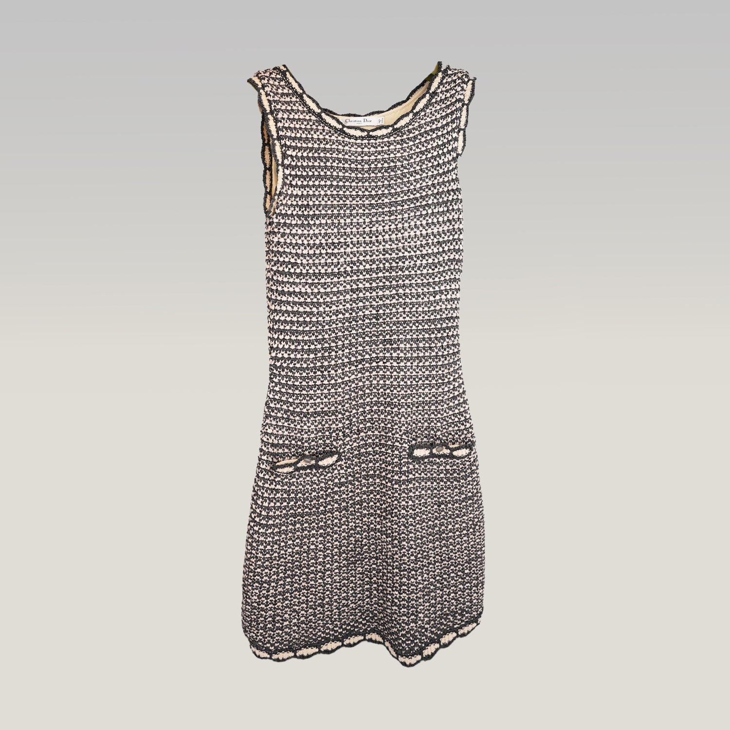 Dior Knit Dress & Jacket Set in Grey / Cream