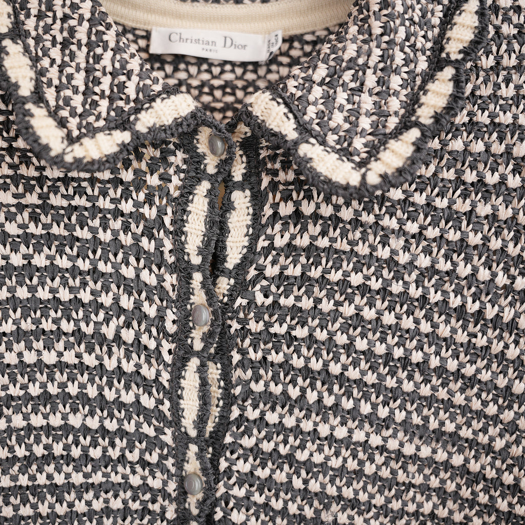 Dior Knit Dress & Jacket Set in Grey / Cream