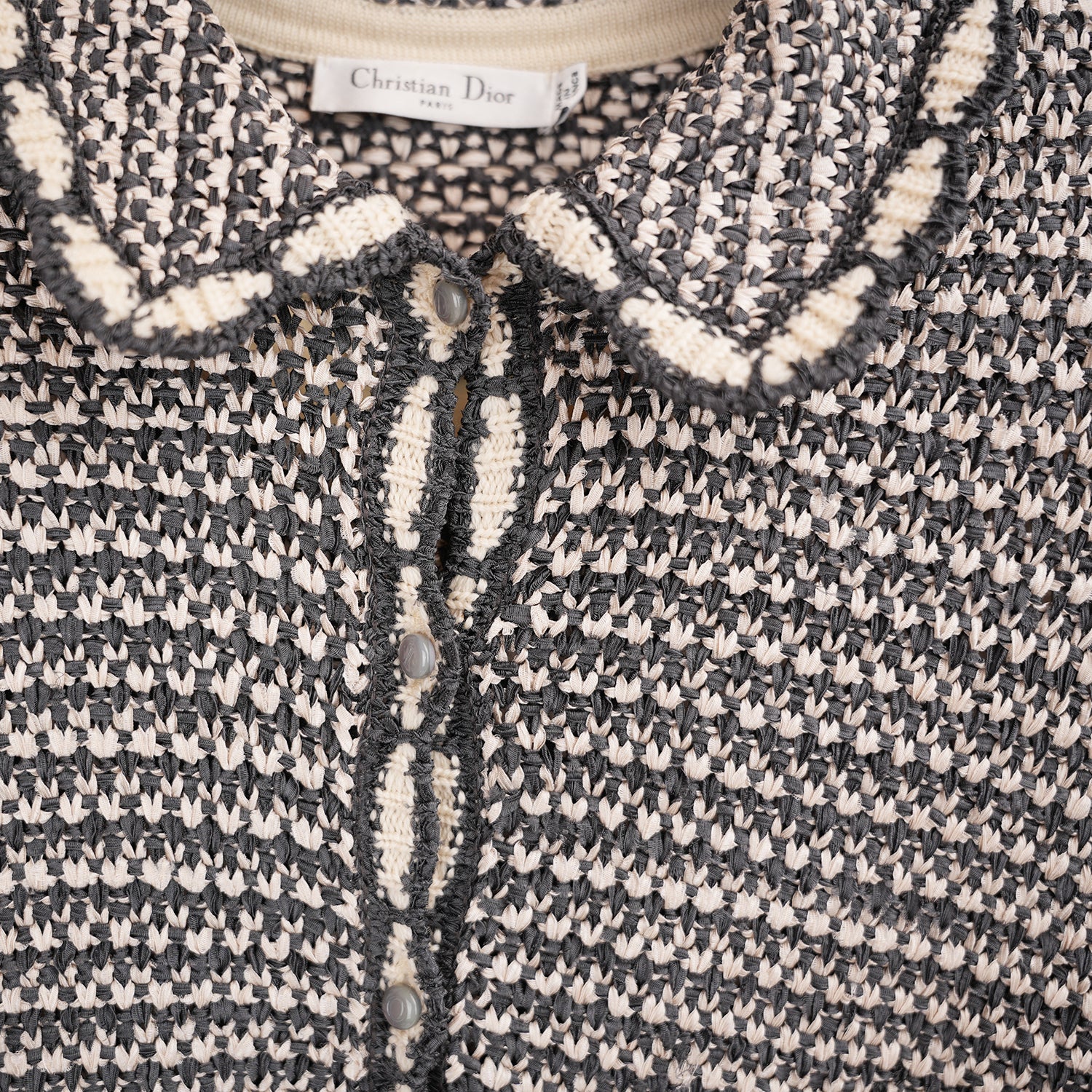 Dior Knit Dress & Jacket Set in Grey / Cream