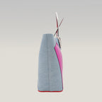 Christian Louboutin Cabata East West Denim Tote Bag Blue Denim Love Graphic Studded Tote