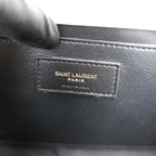 Saint Laurent Kate Monogram Chain Wallet White Grain de Poudre Leather with Cassandre Logo