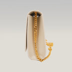 Saint Laurent Kate Monogram Chain Wallet White Grain de Poudre Leather with Cassandre Logo