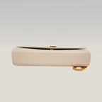 Saint Laurent Kate Monogram Chain Wallet White Grain de Poudre Leather with Cassandre Logo