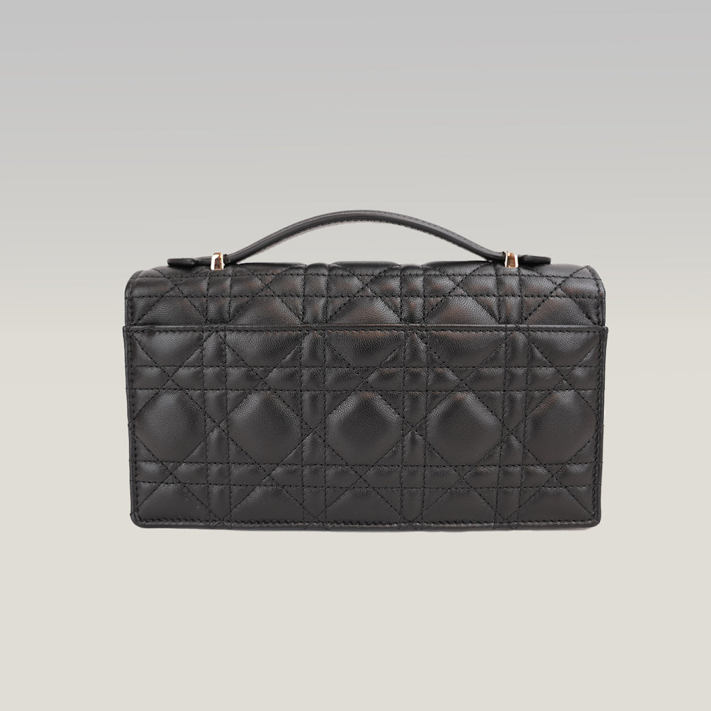 Borsa a Catena Mini My Dior Nera in Pelle Cannage con Charms D.I.O.R.