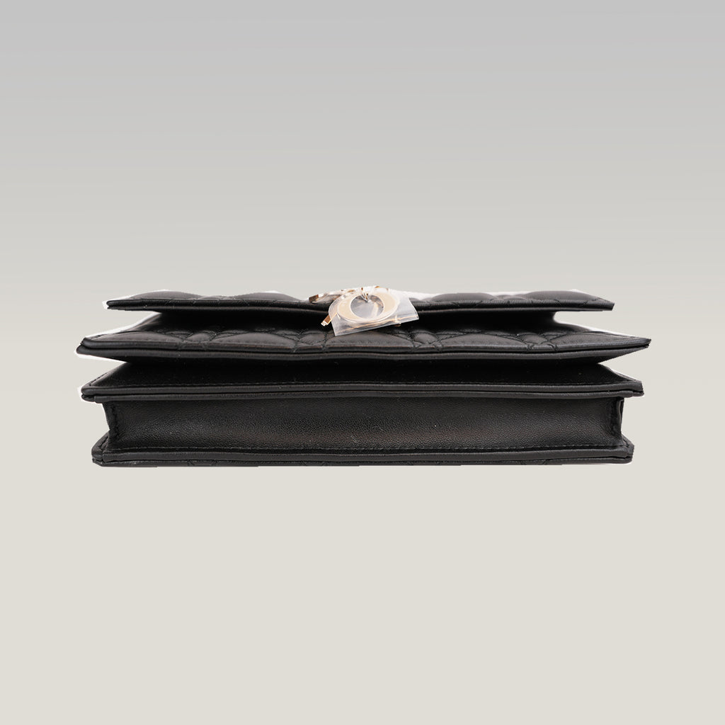 Borsa a Catena Mini My Dior Nera in Pelle Cannage con Charms D.I.O.R.