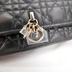 Borsa a Catena Mini My Dior Nera in Pelle Cannage con Charms D.I.O.R.