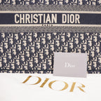 Christian Dior Book Tote Large Blue Oblique Embroidered Canvas Tote Bag