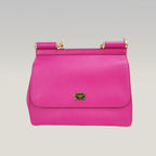 Dolce & Gabbana Miss Sicily 26 Medium in Pelle Fucsia con Tracolla e Dettagli Dorati