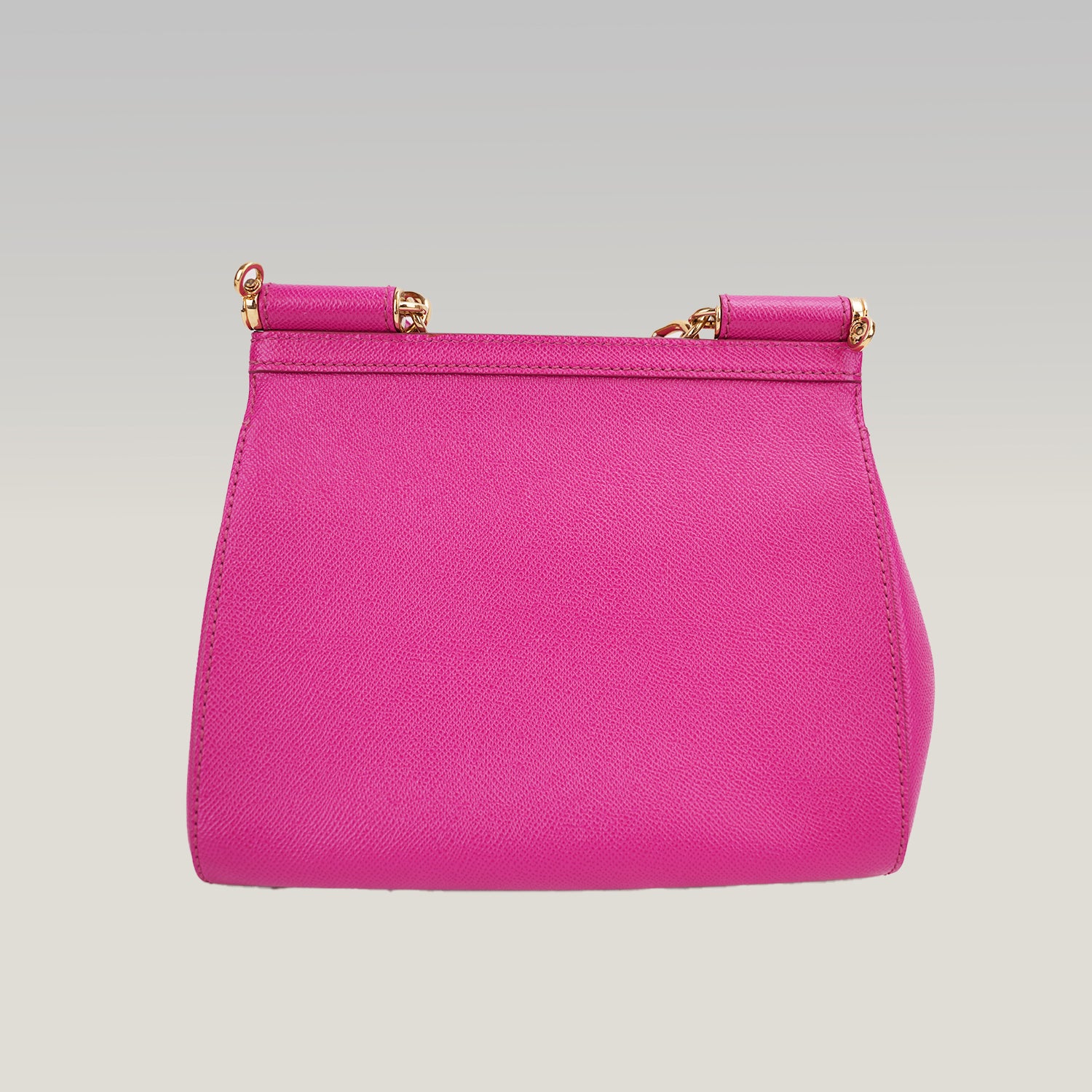 Dolce & Gabbana Miss Sicily 26 Medium in Pelle Fucsia con Tracolla e Dettagli Dorati