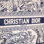 Dior Medium Book Tote Blue Toile de Jouy Zoo Embroidered Canvas Tote Bag