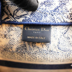 Dior Medium Book Tote Blue Toile de Jouy Zoo Embroidered Canvas Tote Bag