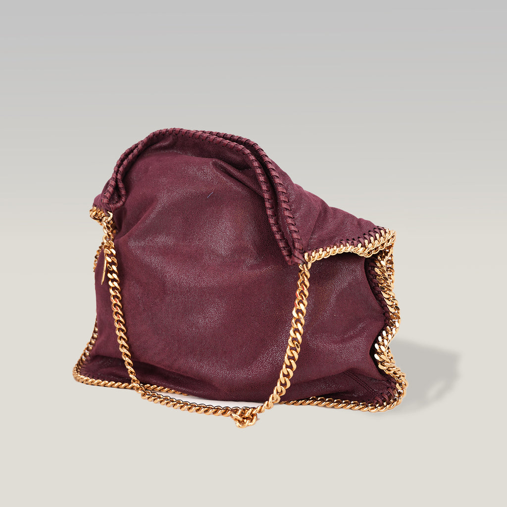 Stella McCartney Falabella Borsa Grande Bordeaux con Catena Dorata