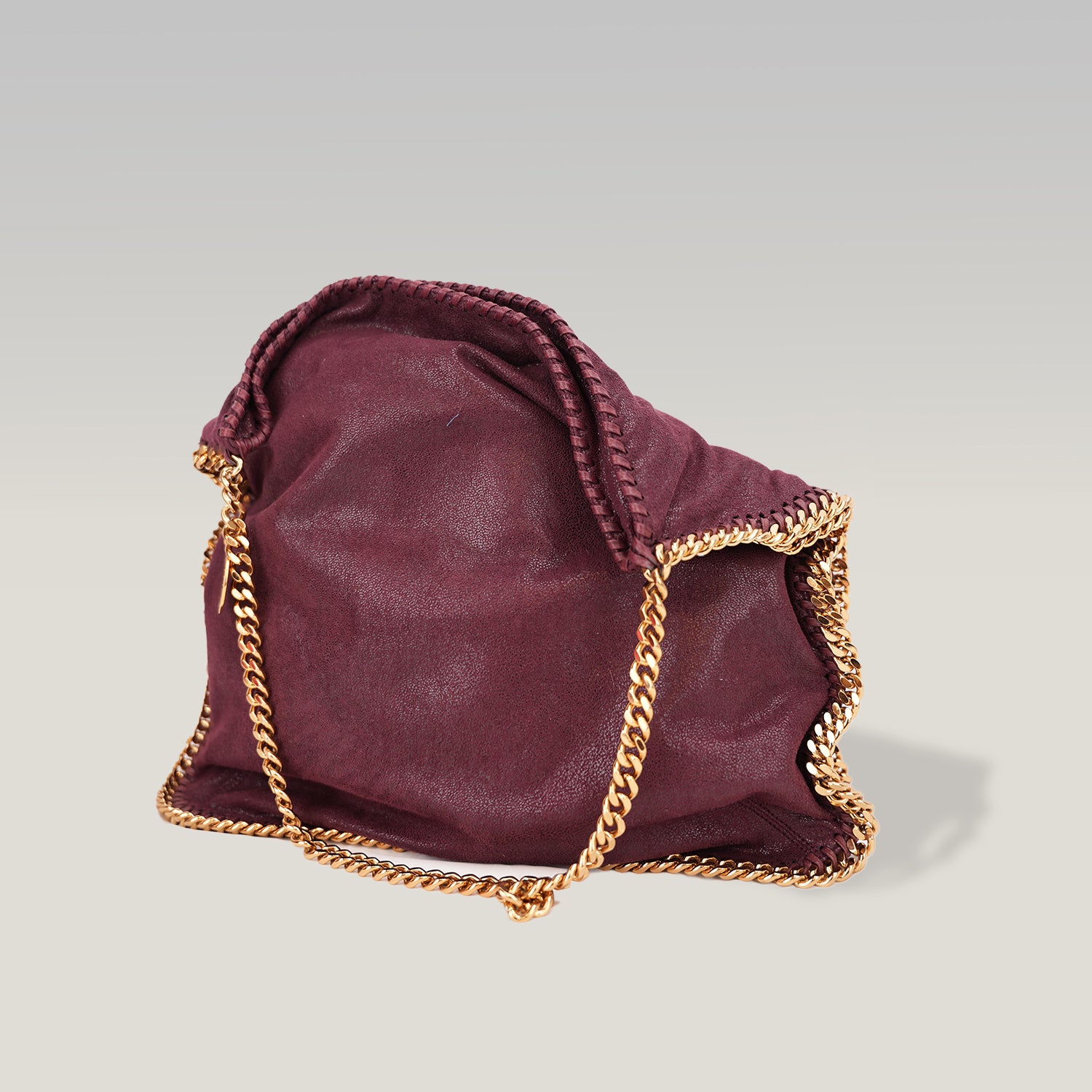 Stella McCartney Falabella Borsa Grande Bordeaux con Catena Dorata