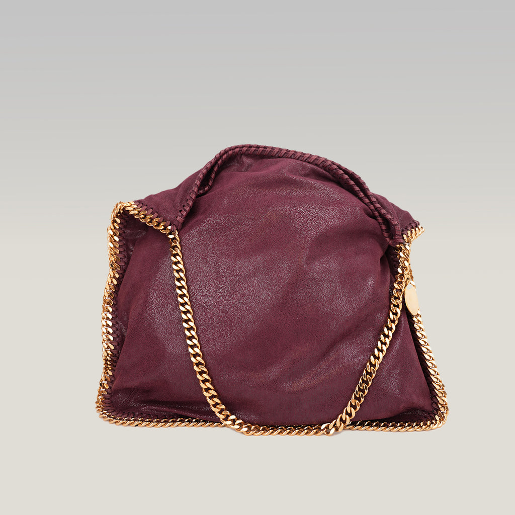 Stella McCartney Falabella Borsa Grande Bordeaux con Catena Dorata