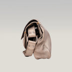Dior Gaucho Vintage Borsa a Spalla in Pelle Laminata Marrone con Maxi Fibbia