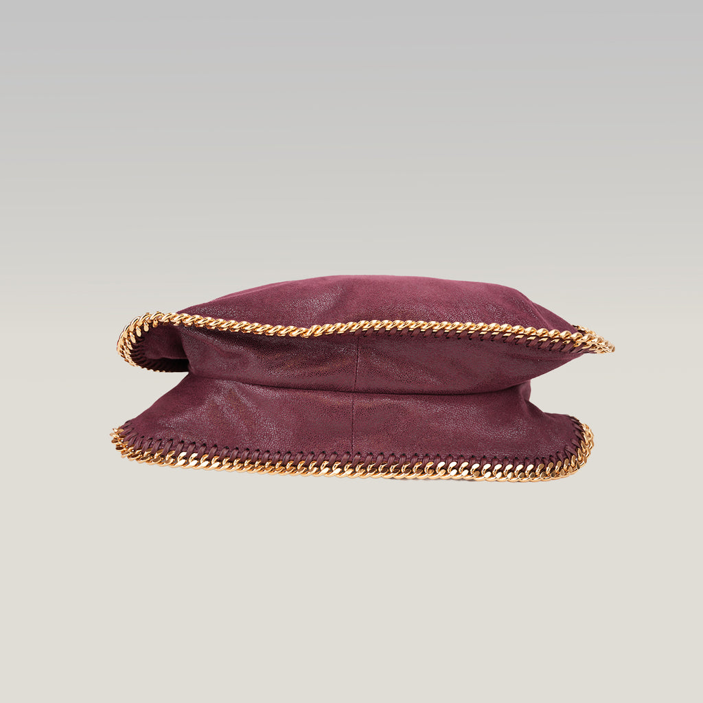 Stella McCartney Falabella Borsa Grande Bordeaux con Catena Dorata