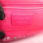 Dior Lady Dior Clutch con Catena in Pelle di Agnello Rosa Cannage