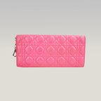 Dior Lady Dior Clutch con Catena in Pelle di Agnello Rosa Cannage