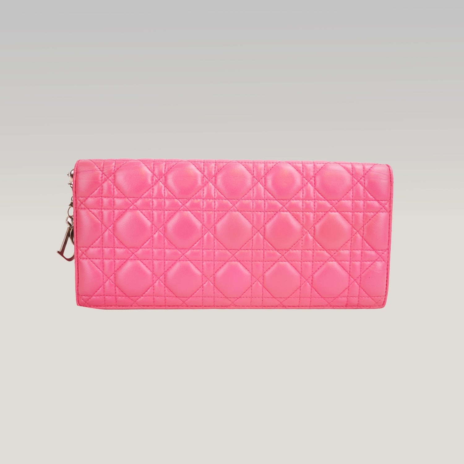 Dior Lady Dior Clutch con Catena in Pelle di Agnello Rosa Cannage