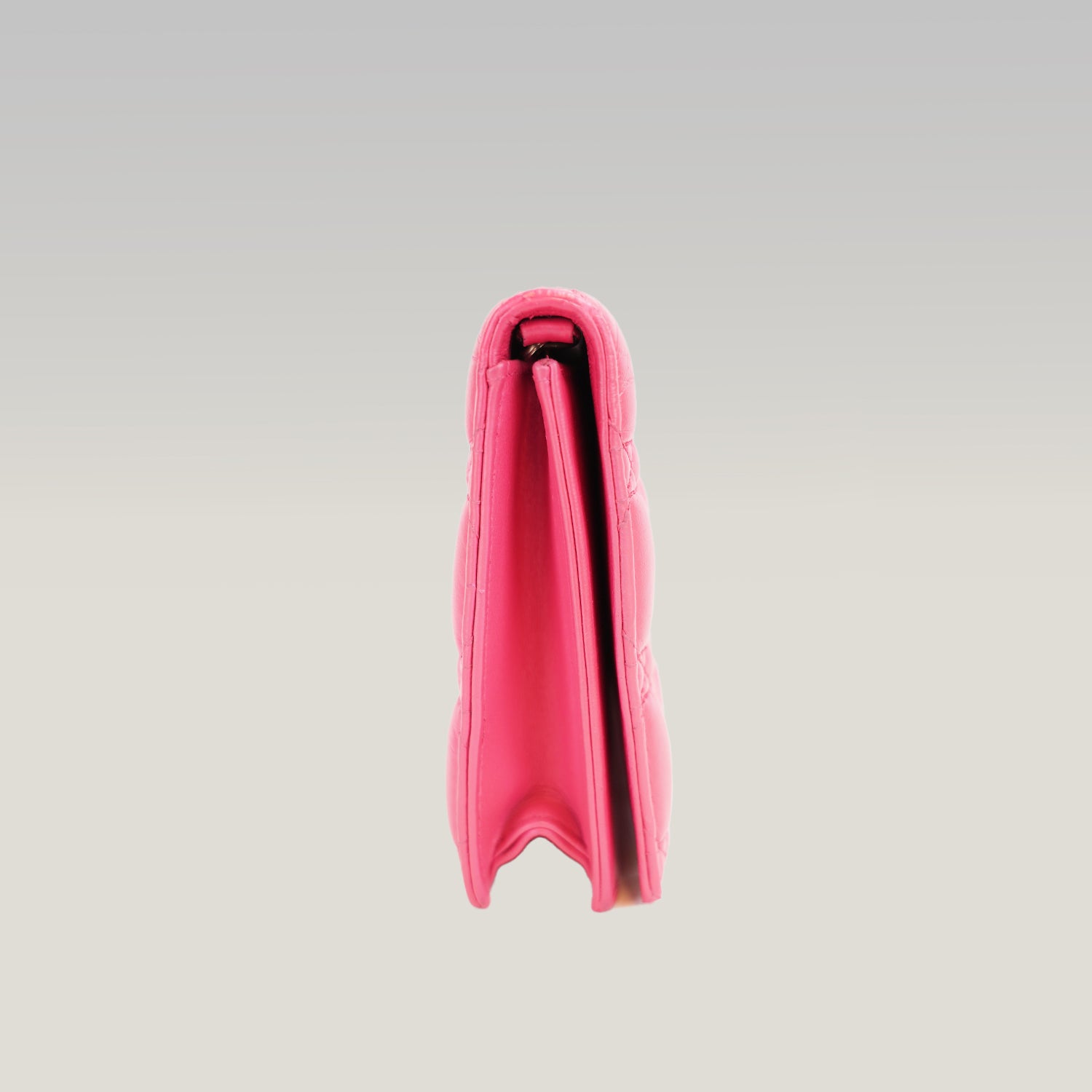 Dior Lady Dior Clutch con Catena in Pelle di Agnello Rosa Cannage