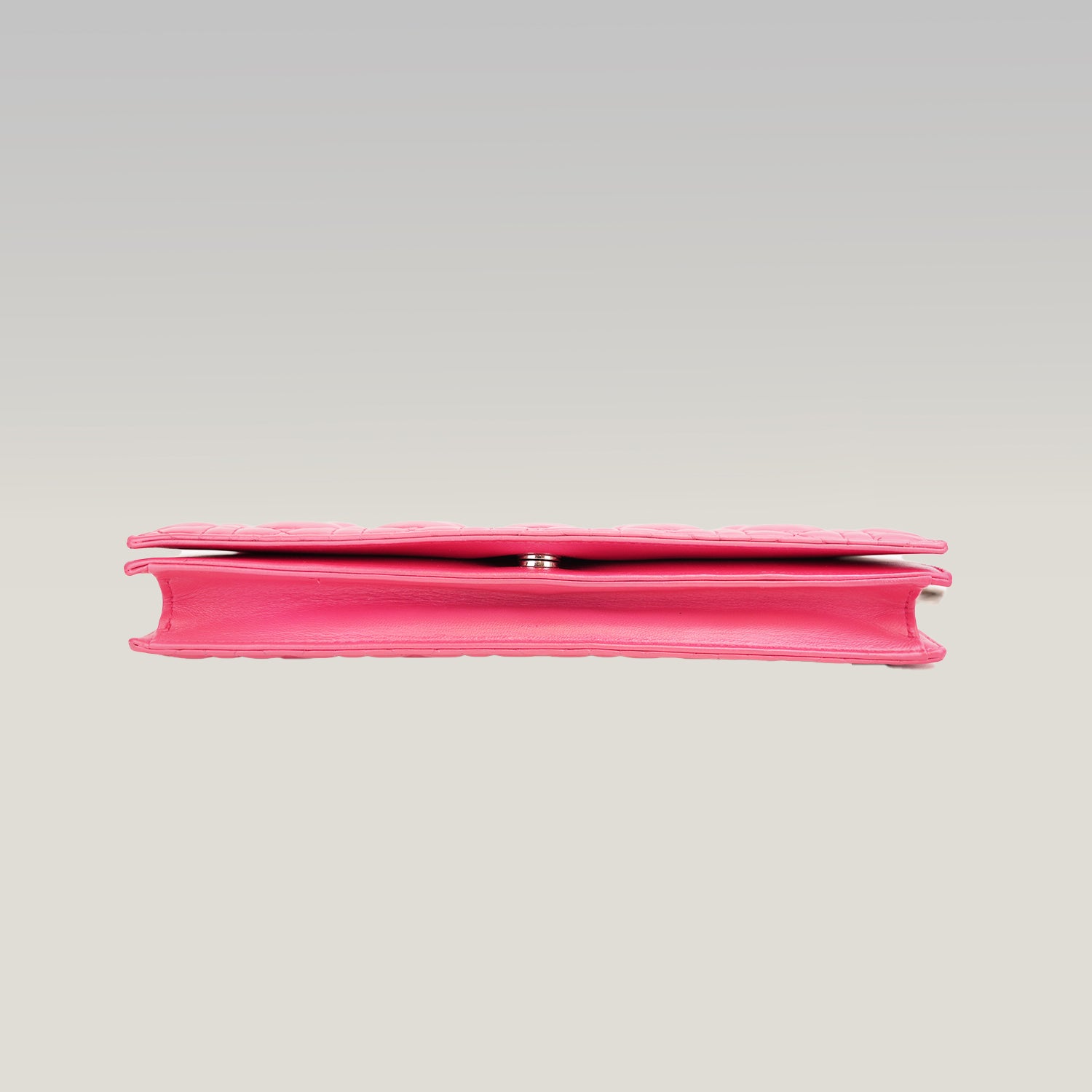 Dior Lady Dior Clutch con Catena in Pelle di Agnello Rosa Cannage