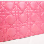 Dior Lady Dior Clutch con Catena in Pelle di Agnello Rosa Cannage