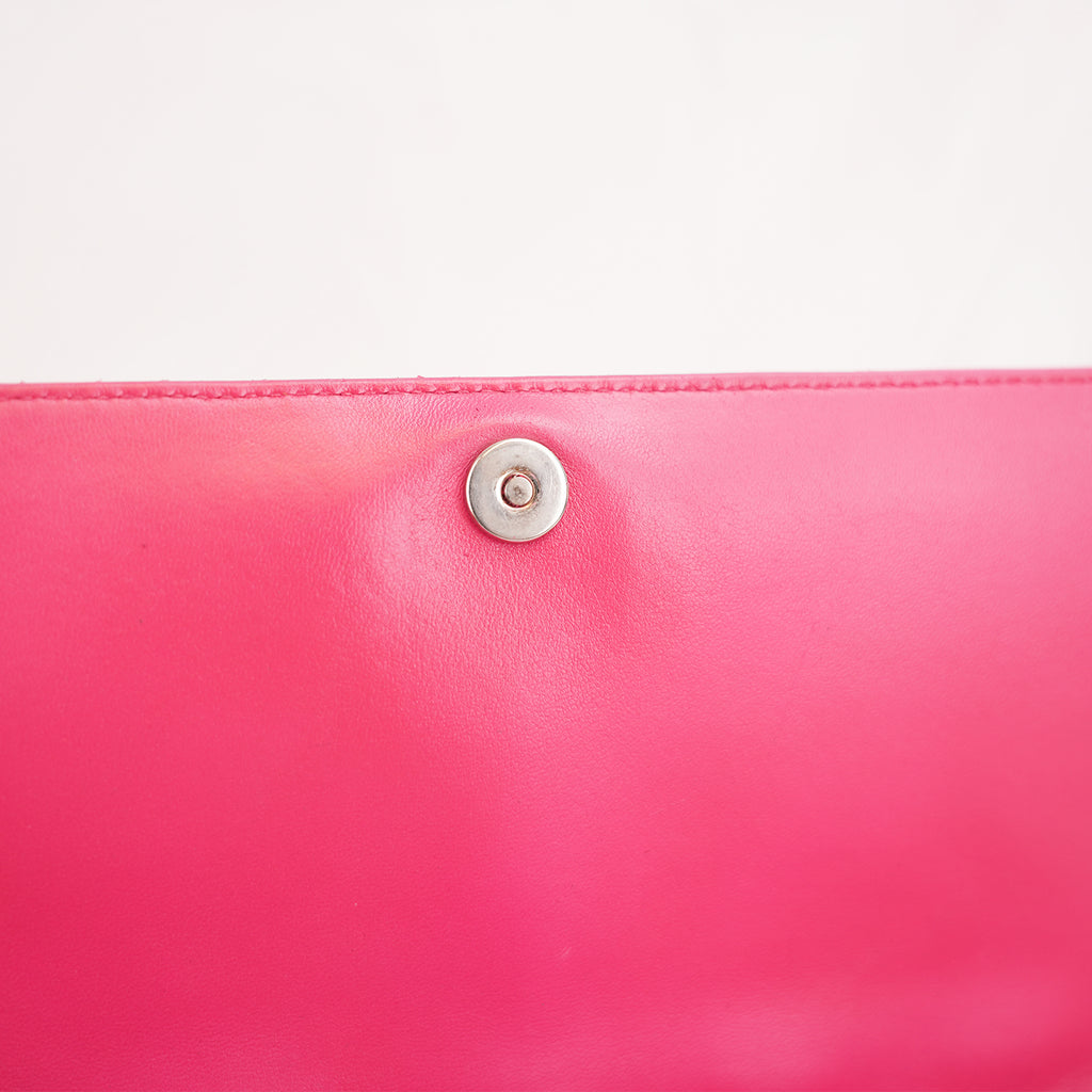 Dior Lady Dior Clutch con Catena in Pelle di Agnello Rosa Cannage